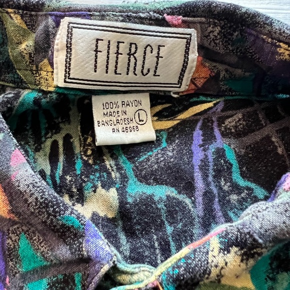 vintage 90s Fierce : rayon button up - Picture 6 of 11